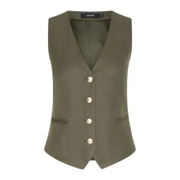 Luxury Tweed Vest Blazer | Emerald Green Metallic Fabric | 4-Button Tailored Waistcoat